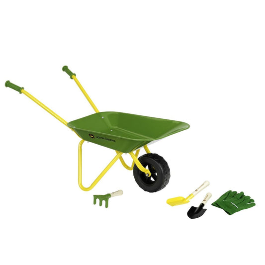 John Deere Metal Wheelbarrow Set