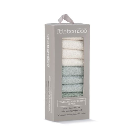 Little Bamboo Towelling Washer 10pk