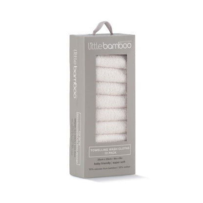 Little Bamboo Towelling Washer 10pk