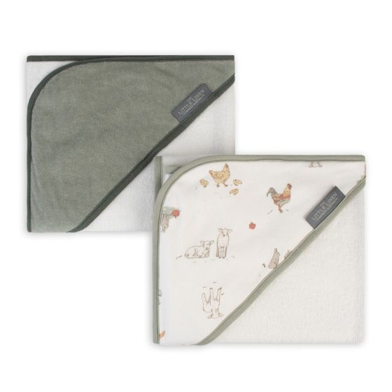 Little Linen Hooded Towel 2pk