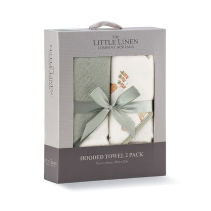Little Linen Hooded Towel 2pk