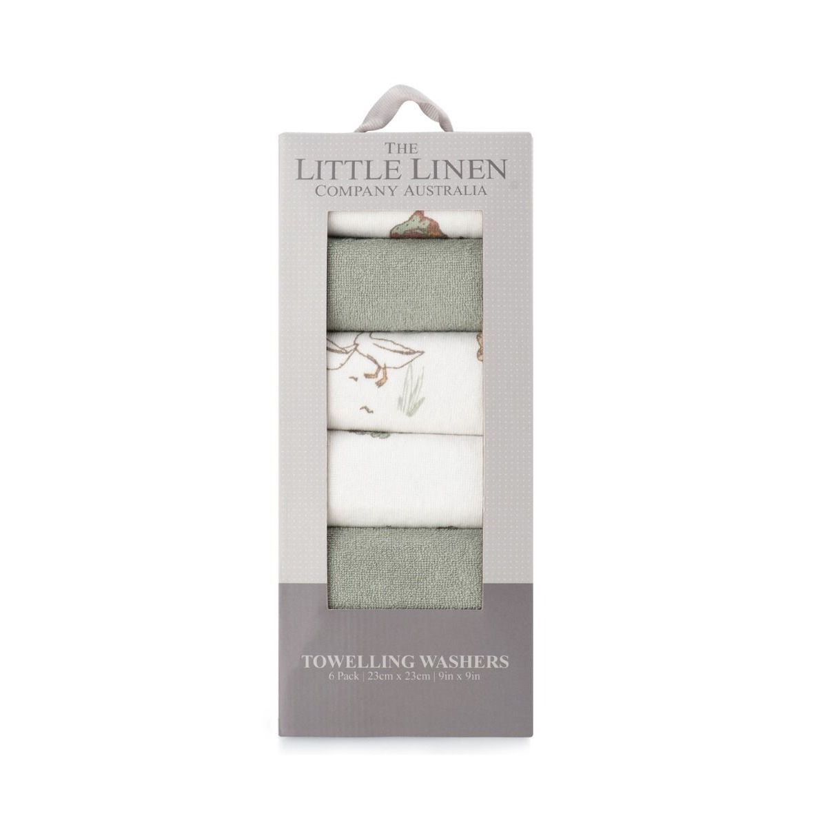 Little Linen Towelling Washcloths 6pk
