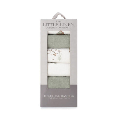 Little Linen Towelling Washcloths 6pk