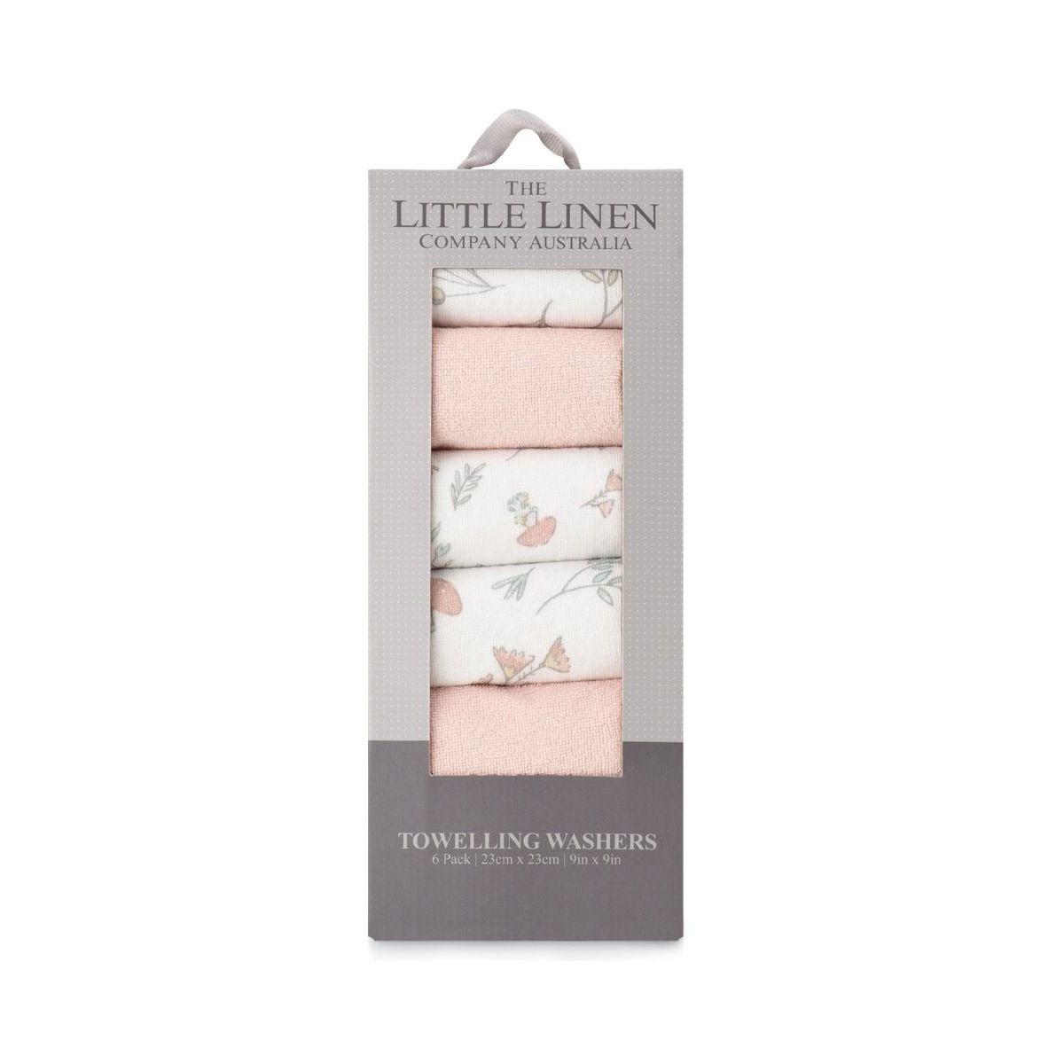 Little Linen Towelling Washcloths 6pk