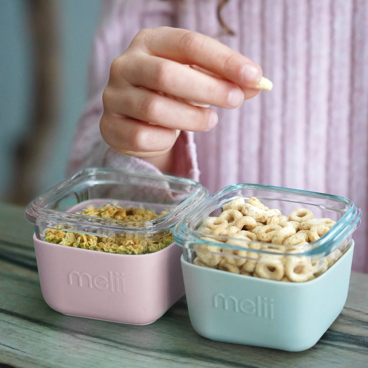 Melii Glass Containers with Sleeve 3pk