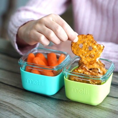 Melii Glass Containers with Sleeve 3pk