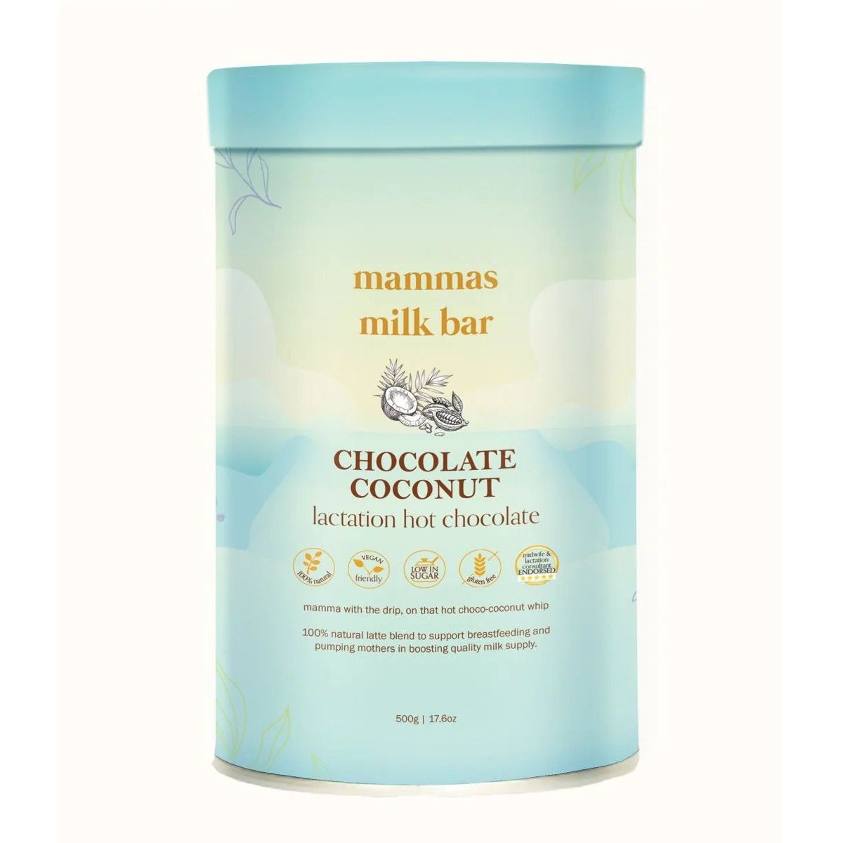 Mammas Milk Bar Lactation Hot Chocolate - Coconut Chocolate 500g