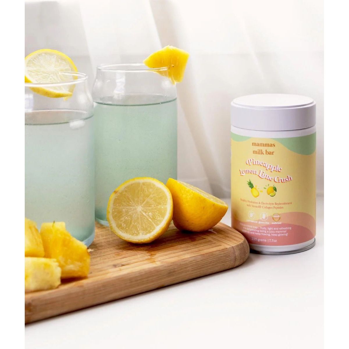 Mammas Milk Bar Pineapple Lemon & Lime Crush Hydration Electrolyte Drink 220g