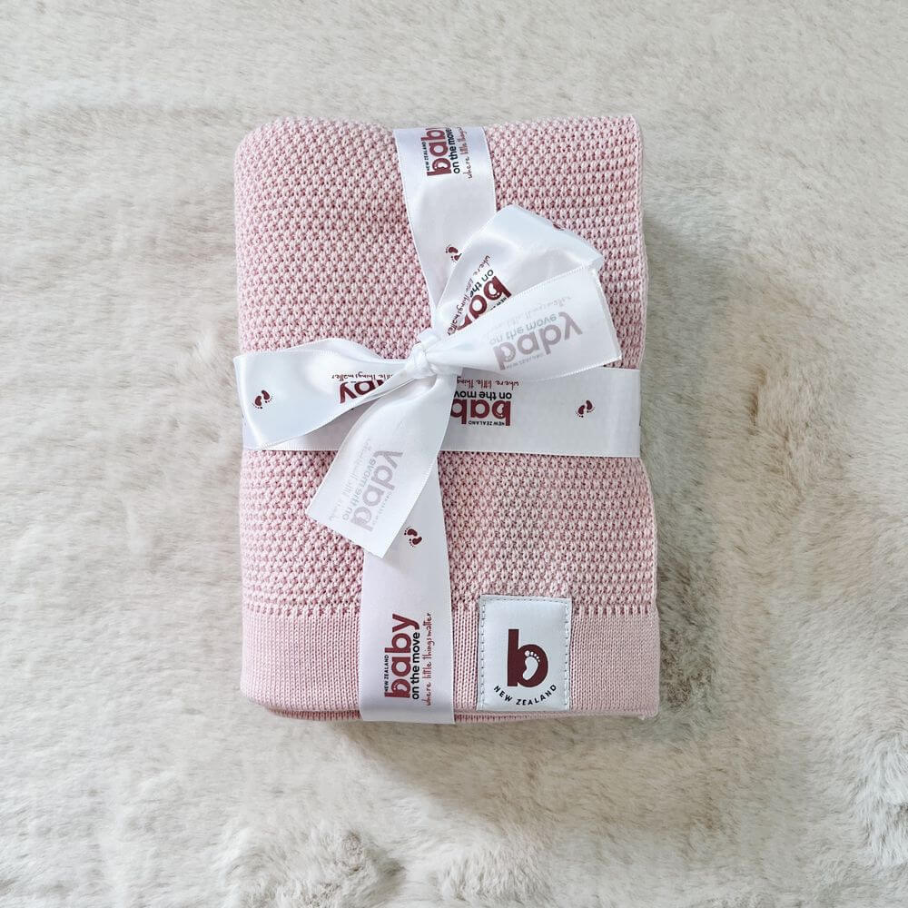 Baby On The Move Moss Stitch Merino Bassinet Blanket 90 x 90 cm