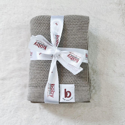 Baby On The Move Moss Stitch Merino Bassinet Blanket 90 x 90 cm