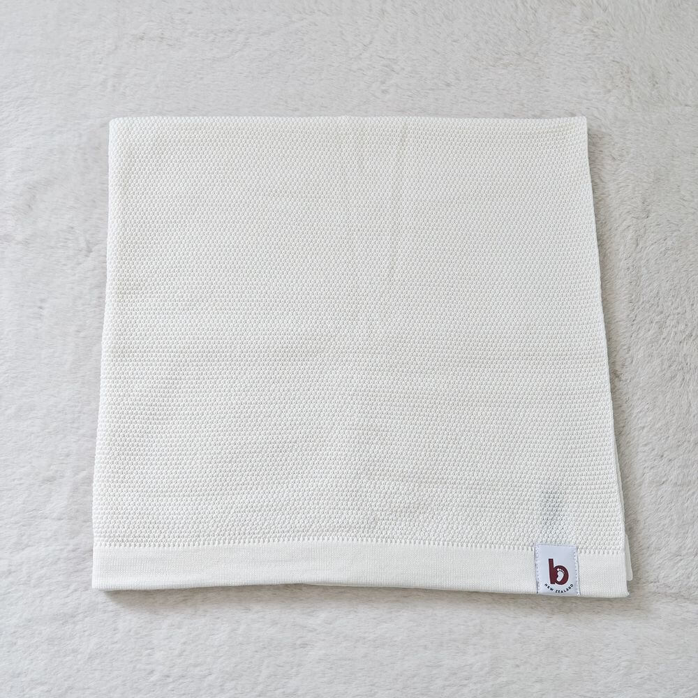 Baby On The Move Moss Stitch Merino Bassinet Blanket 90 x 90 cm
