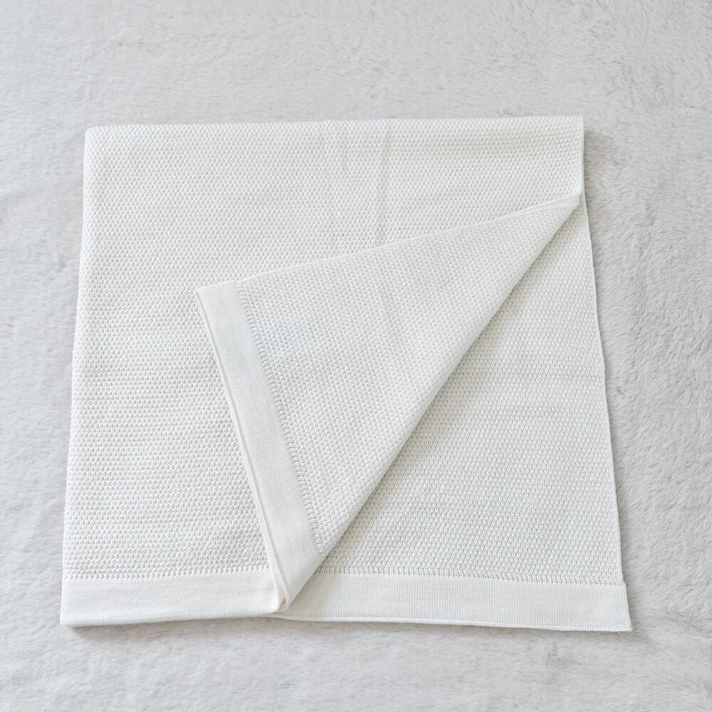 Baby On The Move Moss Stitch Merino Bassinet Blanket 90 x 90 cm