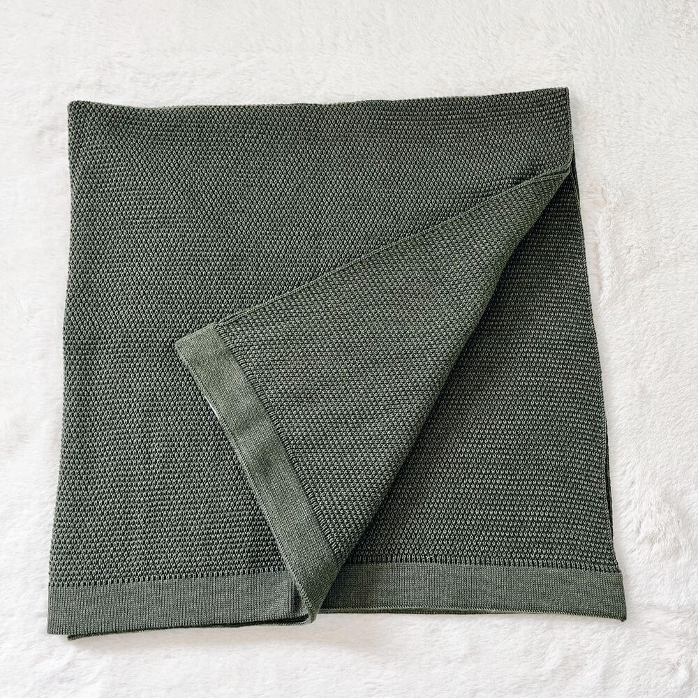 Baby On The Move Moss Stitch Merino Bassinet Blanket 90 x 90 cm