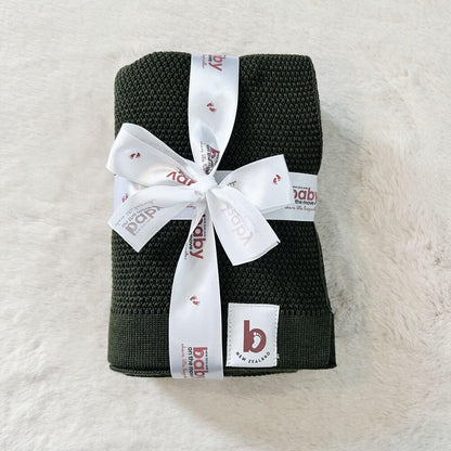 Baby On The Move Moss Stitch Merino Bassinet Blanket 90 x 90 cm