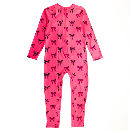 Neon by Nestling Brushed Full Swimmer Big Kids - Neon Bows