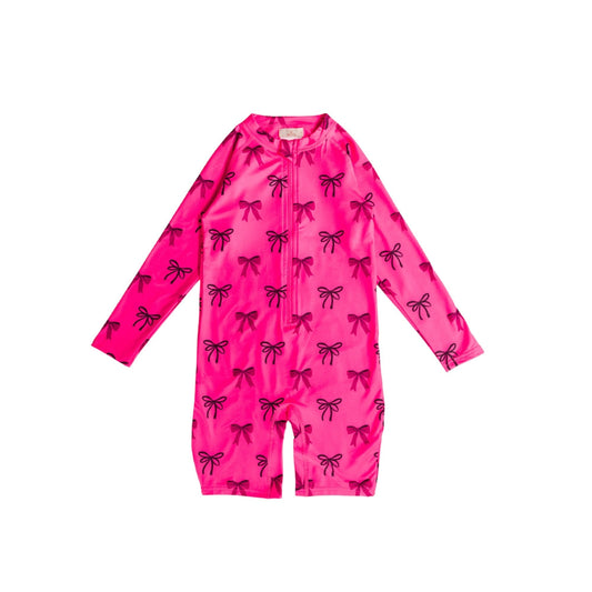 Neon by Nestling Brushed Shortie Swimmer - Big Kids - Neon Bows
