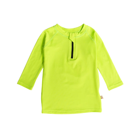 Neon by Nestling Brushed Zip Rashie - Neon Green