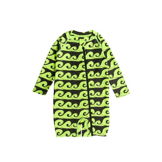 Neon by Nestling Brushed Shortie Swimmer - Green Waves