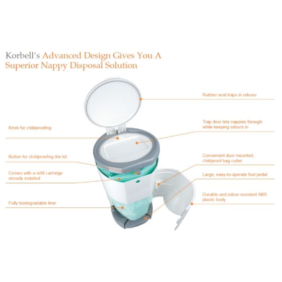 Korbell Plus Nappy Bin 26L