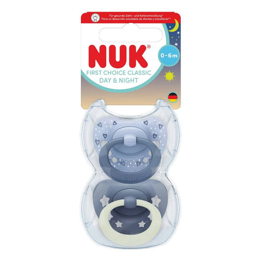 NUK First Choice Classic Day & Night Soothers 2pk - Blue