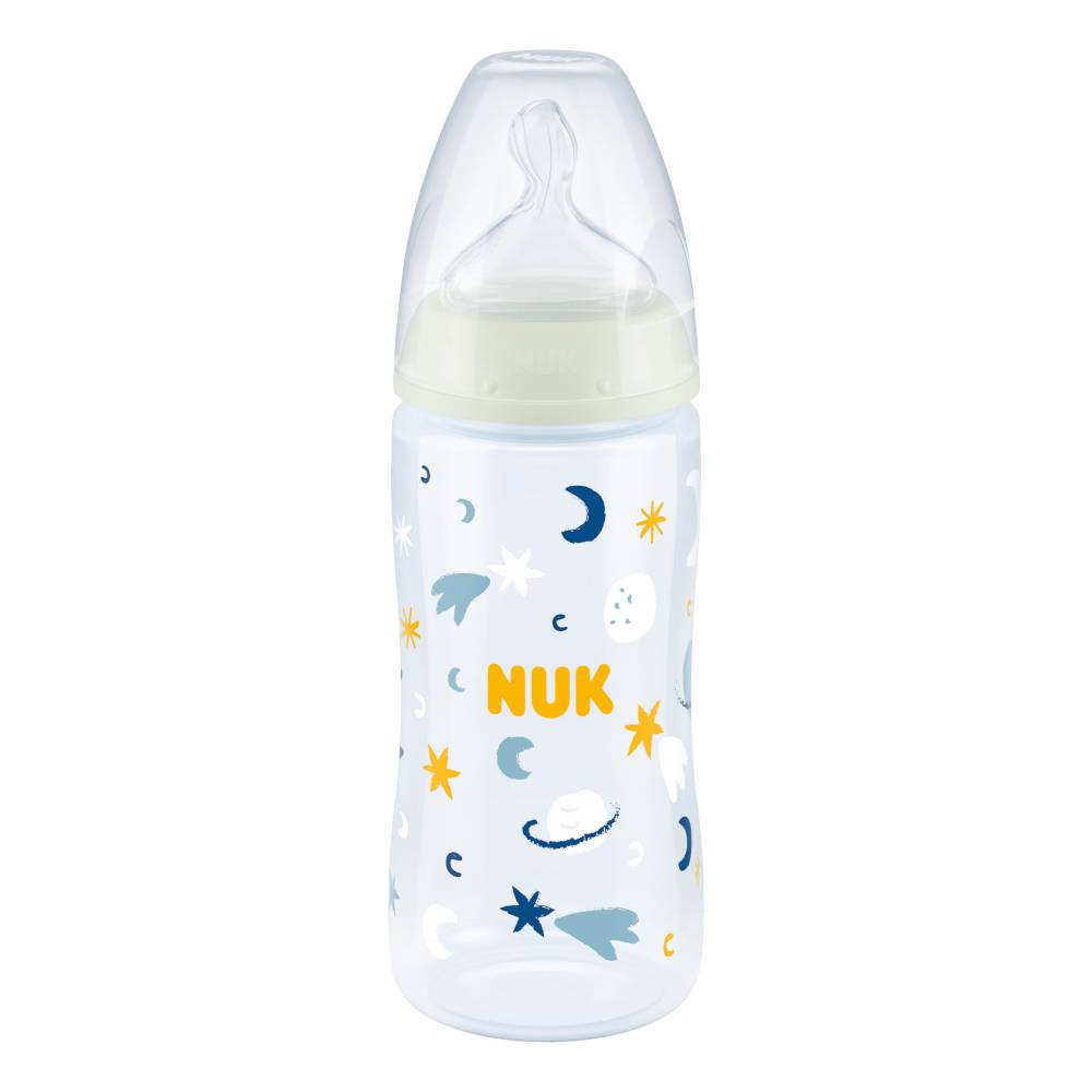 NUK First Choice Plus Night Baby Bottle with Temperature Control 300ml 6-18m