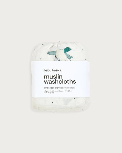 Babu Native Collection 6pk Muslin Wash Cloths