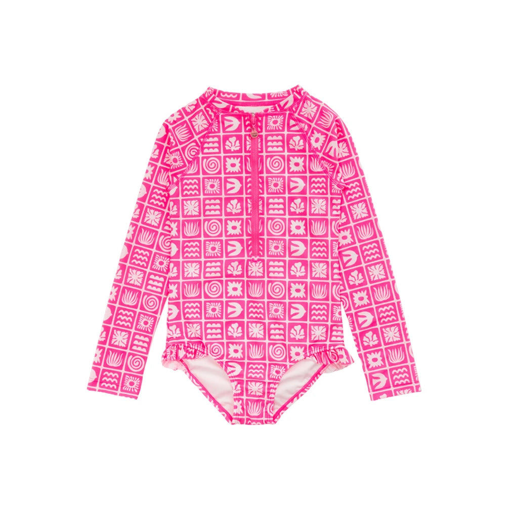 Neon by Nestling Sleeved Girls Swimsuit