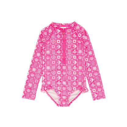 Neon by Nestling Sleeved Girls Swimsuit
