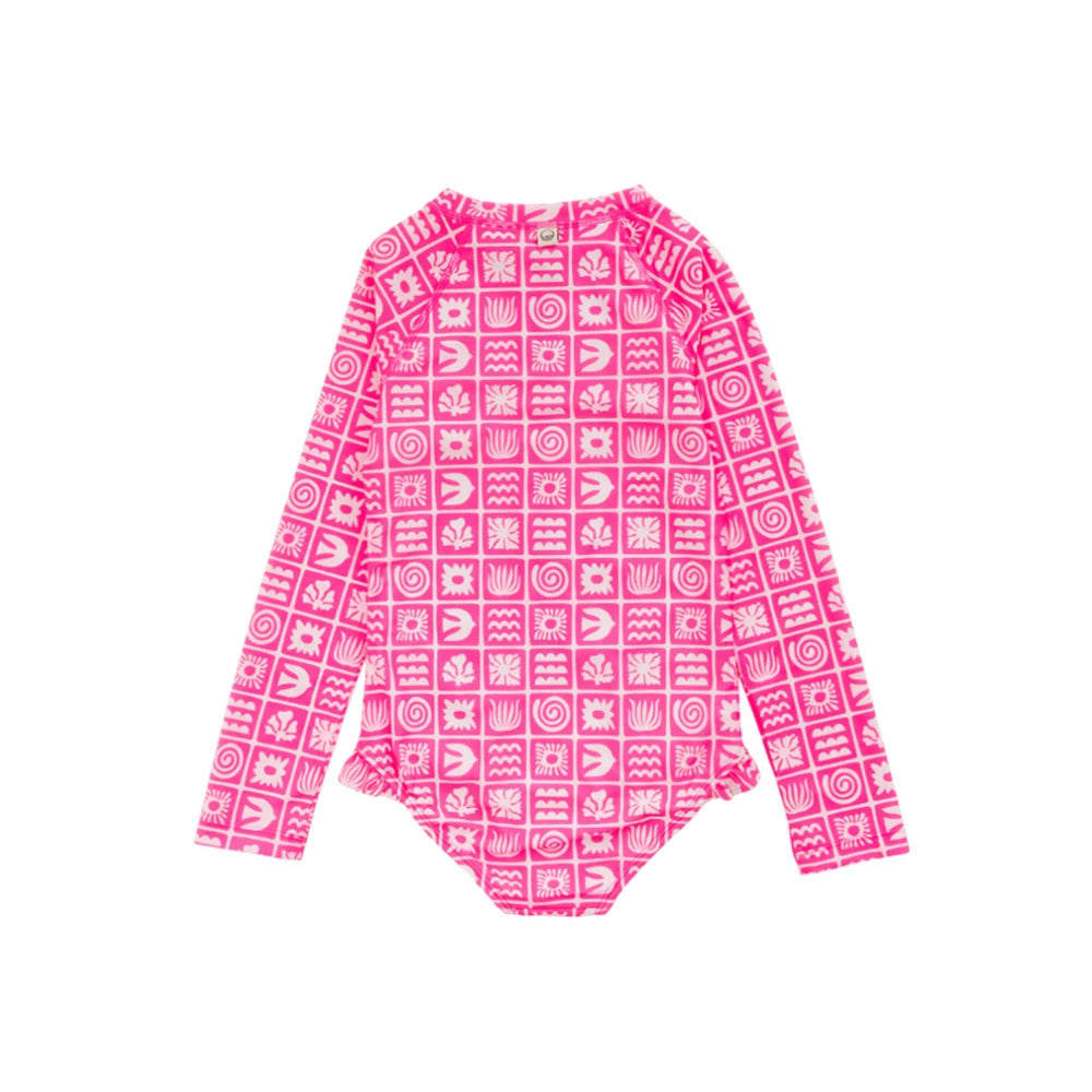 Neon by Nestling Sleeved Girls Swimsuit