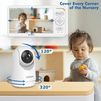Oricom 6.0" Video Baby Monitor with Pan tilt zoom camera