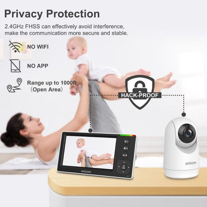 Oricom 4.3" Video Baby Monitor With Motorised Pan-Tilt Camera