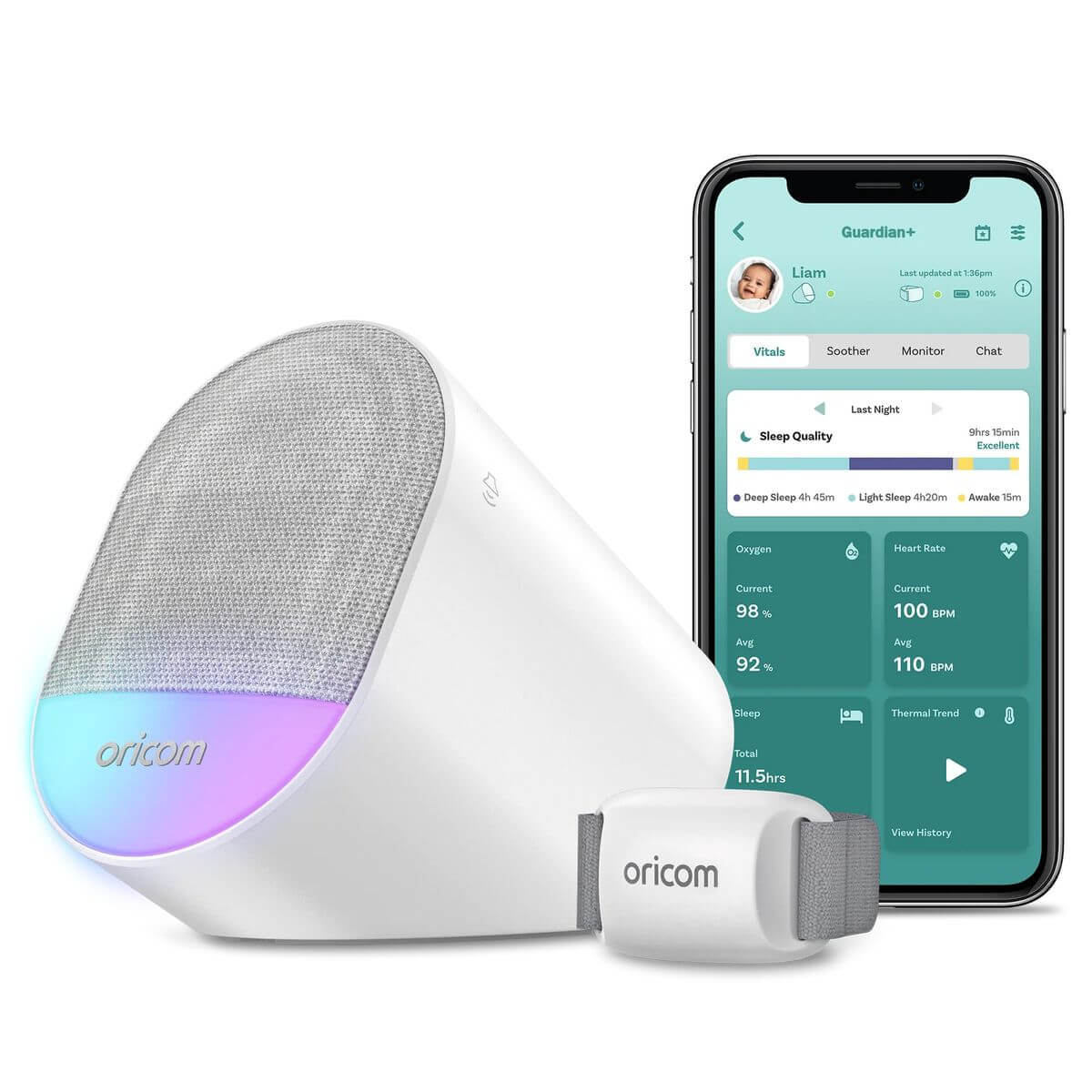 Oricom Guardian Plus Sleep Tracker + Smart Soother