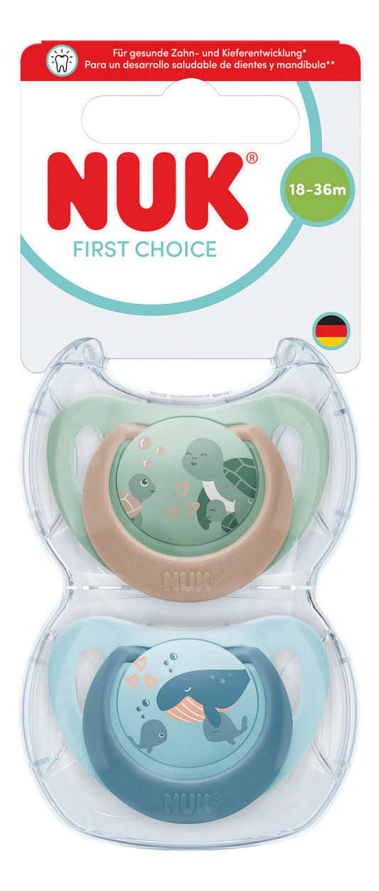NUK First Choice Soothers 2pk - Green/Blue