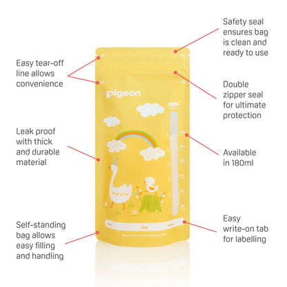 Pigeon Breast Milk Storage Bag 180ml 25pcs - Animals