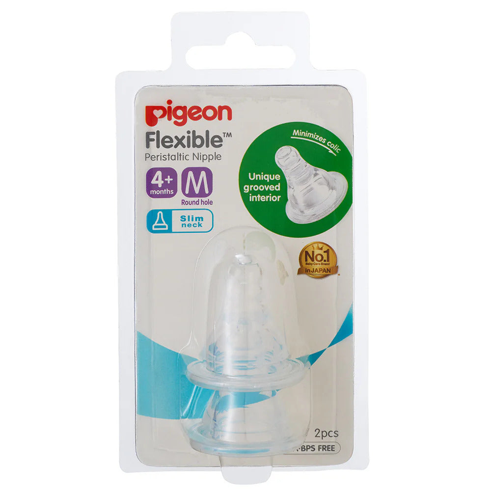 Pigeon Flexible Peristaltic Slim-Neck Teats 2pcs