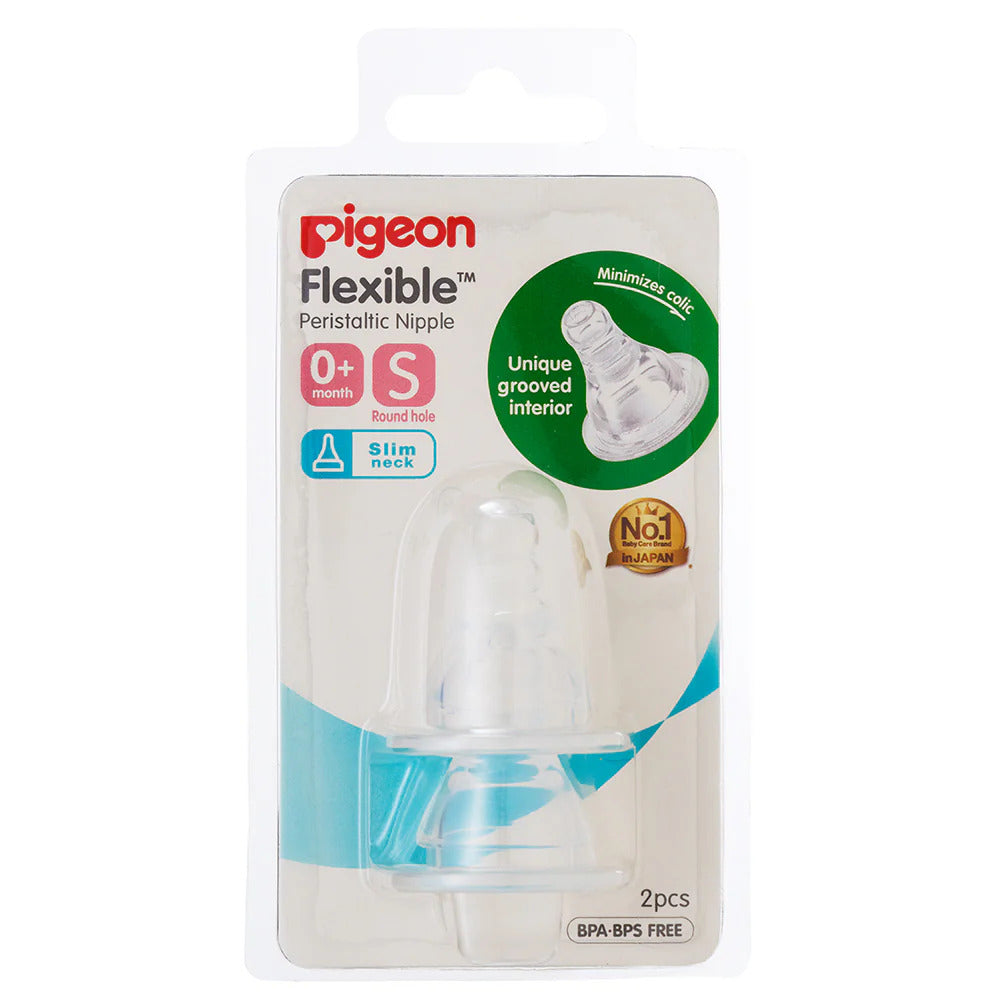 Pigeon Flexible Peristaltic Slim-Neck Teats 2pcs