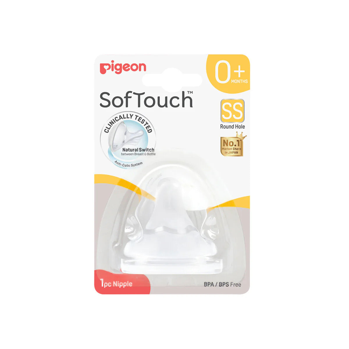 Pigeon SofTouch™ Wide Neck Teat SS 1pc