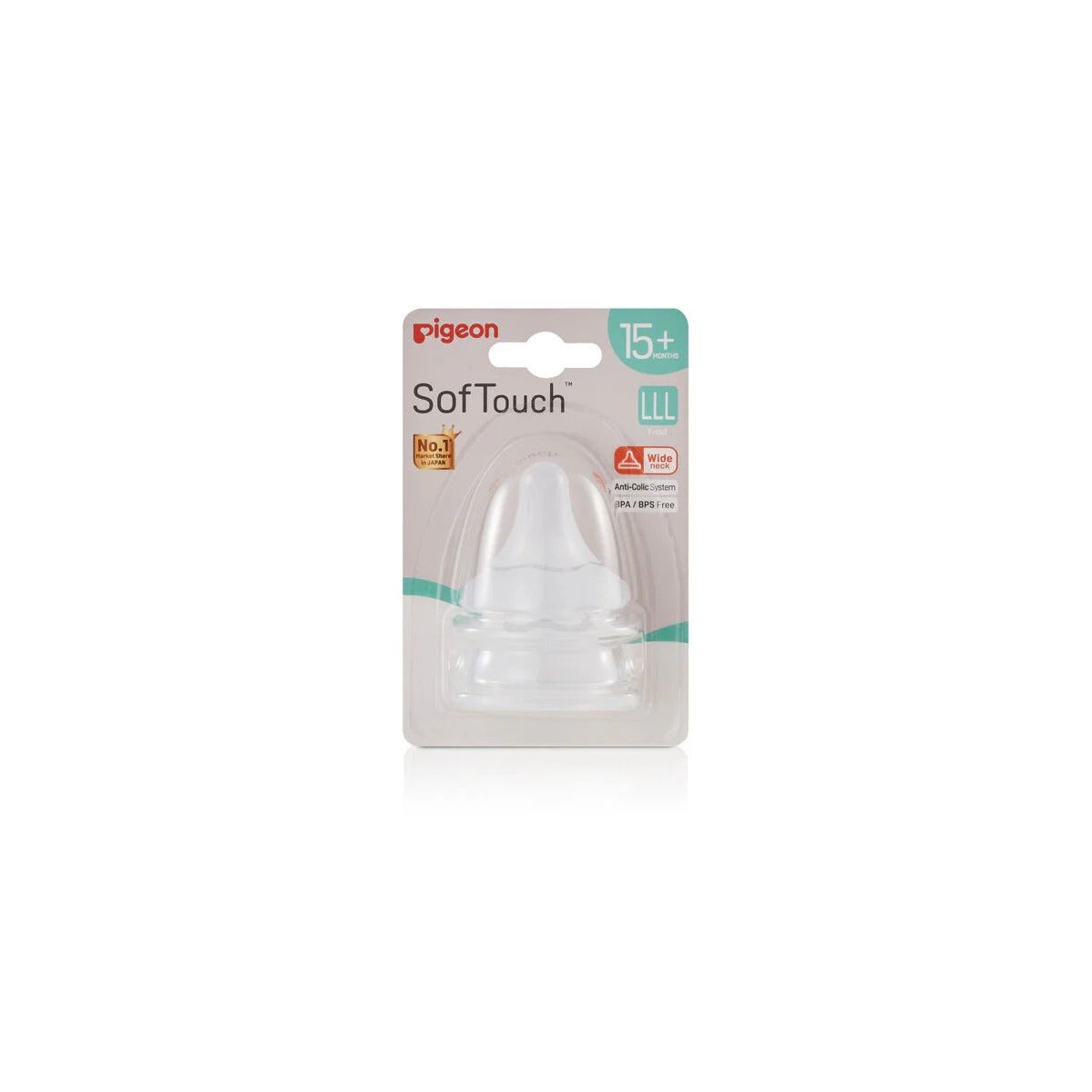 Pigeon SofTouch™ Wide Neck Teat 2pcs