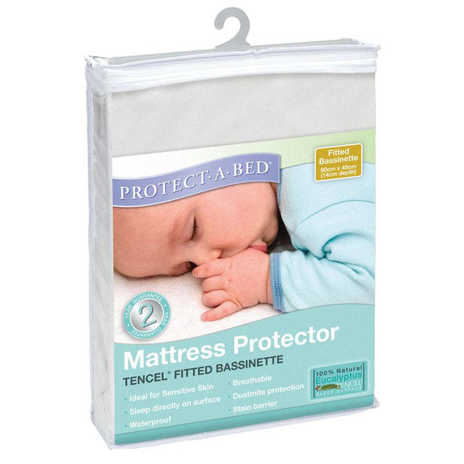 Protect-A-Bed Tencel Fitted Bassinette 45 x 80cm, White