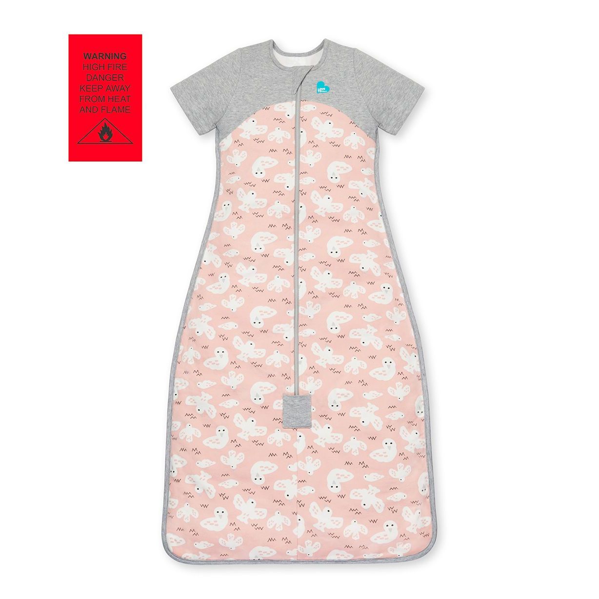 Love to Dream Organic Sleep Bag 1.0 TOG Pink Doves