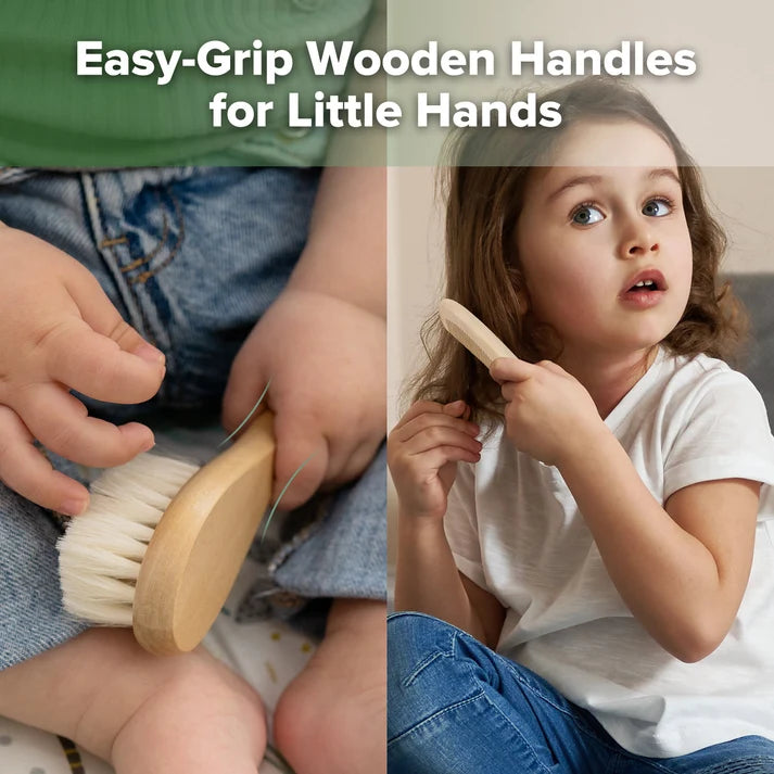 Haakaa Wool Baby Brush and Comb Set