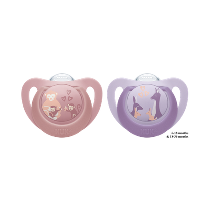 NUK First Choice Soothers 2pk - Pink/Purple