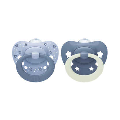 NUK First Choice Classic Day & Night Soothers 2pk - Blue