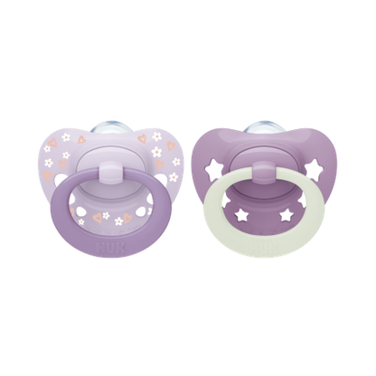 NUK First Choice Classic Day & Night Soothers 2pk - Purple