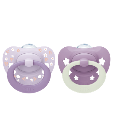 NUK First Choice Classic Day & Night Soothers 2pk - Purple