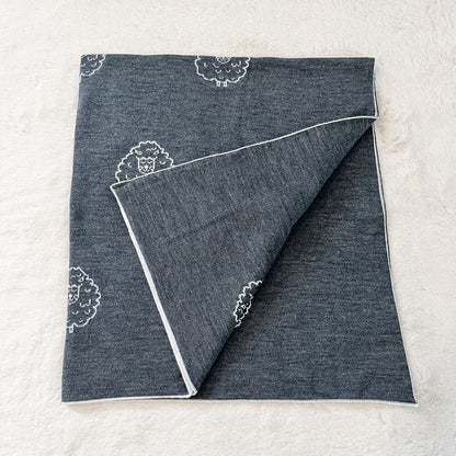 Baby On The Move Reversible Sheep Jacquard Merino Blanket 90 x 100 cm