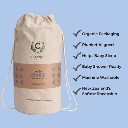Classic New Zealand Sleep Short Wool Sheepskin Baby Rug