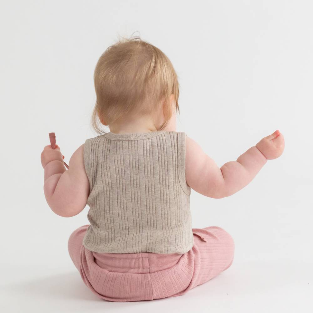 Woolbabe Organic Cotton/Merino Singletsuit Dune Marl