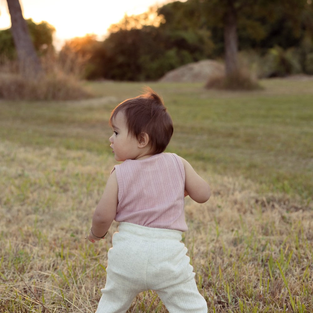 Woolbabe Organic Cotton/Merino Singletsuit Dusk Marl