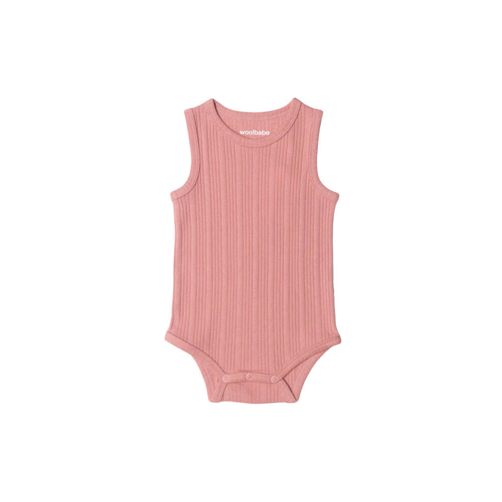 Woolbabe Organic Cotton/Merino Singletsuit Dusk Marl